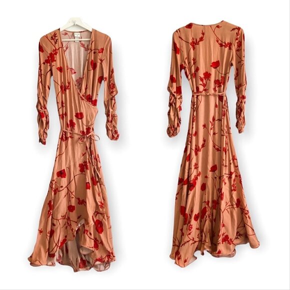 Johanna Ortiz x H&M Crepe Wrap Front Maxi Dress,‎ size XS - Picture 1 of 9